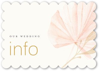 Enclosure Cards: Elegant Pampas Wedding Enclosure Card, Pink, Signature Smooth Cardstock, Scallop