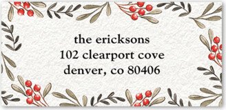 Address Labels: Bird And Holly Berry Address Label, White, Address Label, Matte