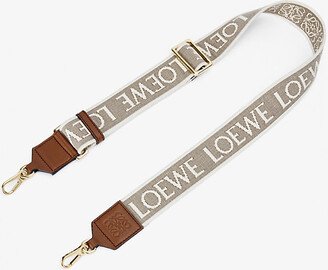 Natural/tan Anagram Logo-print Cotton-blend bag Strap