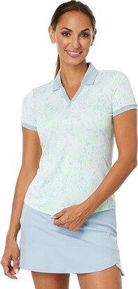 Jacquard Polo Shirt (White 1) Women's Clothing