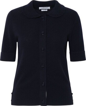 Buttoned Knit Polo Shirt