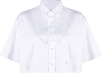 White Cropped Cotton Shirt