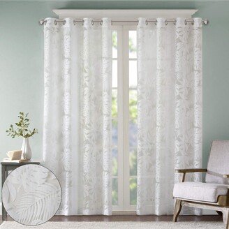 Gracie Mills Leilani Palm Leaf Burnout Window Sheer - 50x84