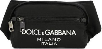 Nylon belt bag with logo