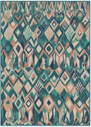 Iris Apfel Lido Ikat Teal Blue Rug