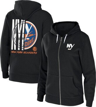 Women's Wear by Erin Andrews Black New York Islanders Sponge Fleece Full-Zip Hoodie