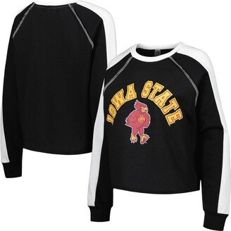 Women's Gameday Couture Black Iowa State Cyclones Blindside RaglanÂ Cropped Pullover Sweatshirt