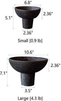 RusticReach Carbonized Wood Footed Bowl