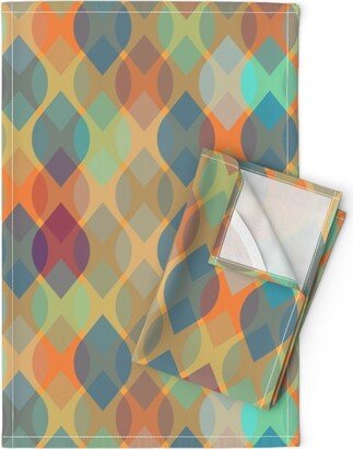 Disco Tea Towels | Set Of 2 - Reflected Lights By Artfulfreddy Party Abstract Linen Cotton Spoonflower