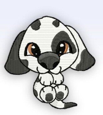 Dalmatian Pup - Embroidered Waffle Weave Hand/Dish Towel