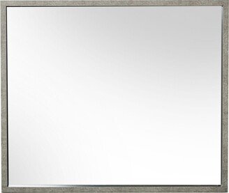 Noe 40 Inch Modern Wall Mirror, Faux Concrete Finish, Grey