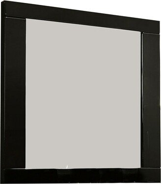 37 Inch Rectangular Mirror with Wooden Frame, Black