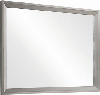 46 Inch Transitional Rectangular Wood Frame Mirror - Gray - 45.75 H x 1.25 W x 35.75 L Inches