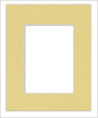 PosterPalooza 8x20 Mat Bevel Cut for 5x15 Photos - Acid Free Soft Yellow Precut Matboard - For Pictures, Photos, Framing