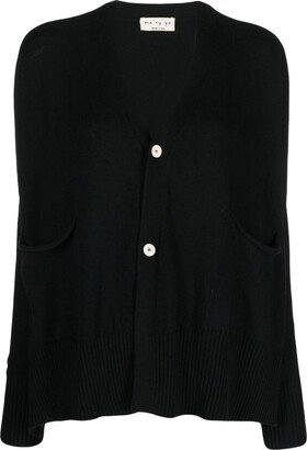 V-neck knitted cotton cardigan