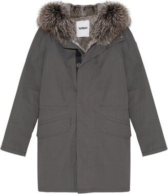 Fur and technical cotton iconic parka-AA