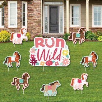 Big Dot Of Happiness Run Wild Horses - Outdoor Lawn Decorations - Pony Birthday Party Yard Signs 8 Ct