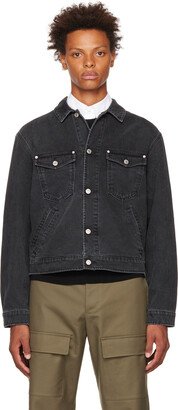 Black Paris Flap Pocket Denim Jacket