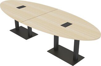 Skutchi Designs, Inc. 8 Person Modular Oval Conference Table Metal Bases 10Ft Power And Data