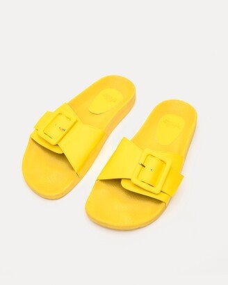 Daisy Slide Vegan Leather Yellow