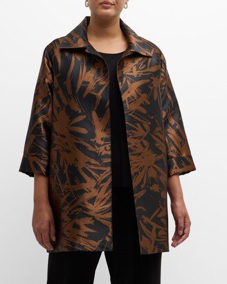 Plus Size Autumn Accents Jacquard Party Jacket