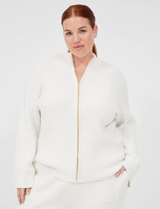 Livi Lurex Full-Zip Sweater Jacket