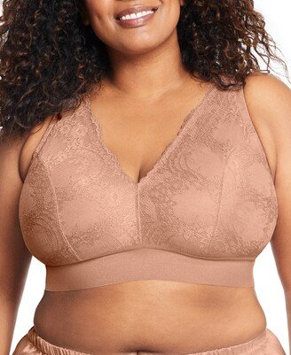 Plus Size Full Figure Bramour Lexington Lace Plunge Wireless Bralette