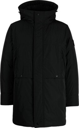 Compass-patch padded down jacket