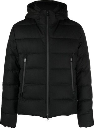 Wool Padded Down Hooded Jacket