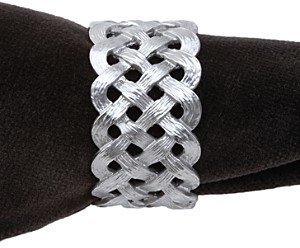 Matte Braid Napkin Jewel Rings, Set of 4