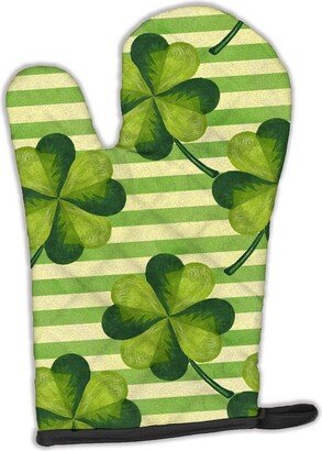 Watercolor Shamrock Stripes Oven Mitt