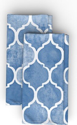 Cloth Napkins: Textured Moroccan Tiles - Blue Cloth Napkin, Longleaf Sateen Grand, Blue