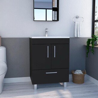 DEPOT E-SHOP LLC Essential Single Bathroom Vanity With Double Door Cabinet And Drawer