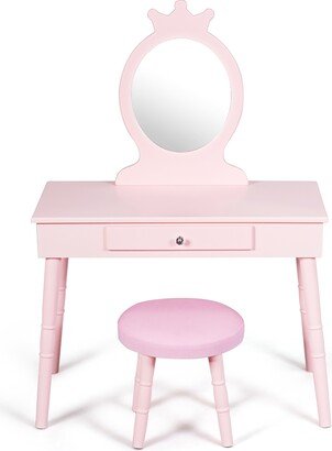 Kids Vanity Makeup Table and Chair Set for Children