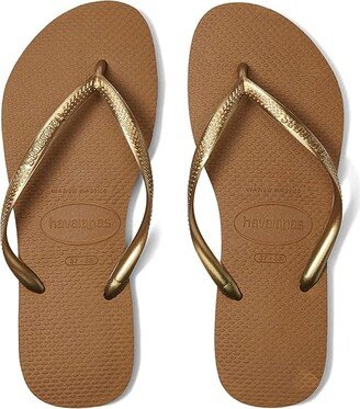 Slim Flip Flop Sandal (Bronze) Women's Sandals