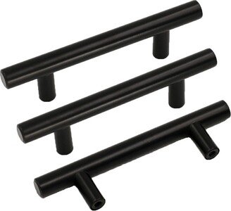 Matte Black Cabinet Drawer Pulls - T Bar Handles Hole Centers(Knob, 2.5