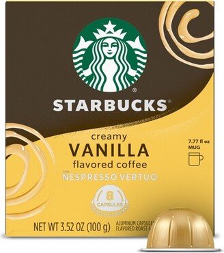 by Nespresso Vertuo Line Pods - Light Roast Coffee - Creamy Vanilla - 1 Box (8 Pods)