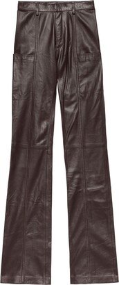 High-Waisted Leather Trousers-AG