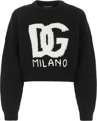 Logo Intarsia Crewneck Jumper-AI