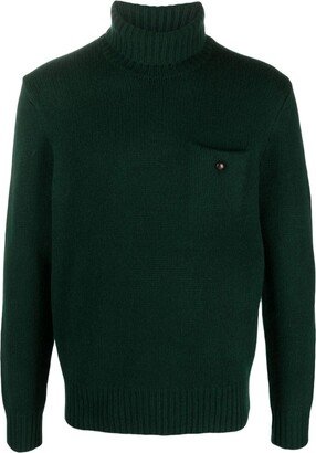 Pocket-Detail Roll-Neck Jumper