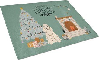 CK7657LCB Buff Cocker Spaniel Christmas Everyone Glass Cutting Board