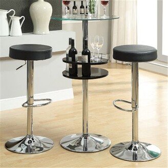 Coaster Furniture Bar Table with Tempered Glass Top and Storage Black 120715