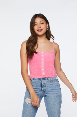 Terry Cloth Heart-Button Cami