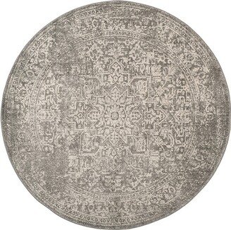 Evoke Frieze Round Silver Rug