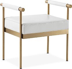 Diva White Faux Leather Bench