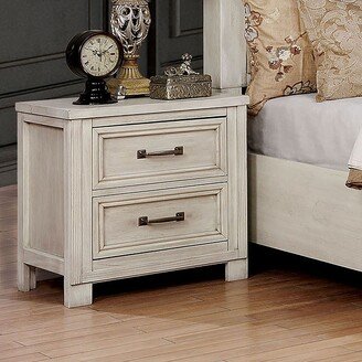 2 Drawer Nightstand with Antique Drawer Pulls