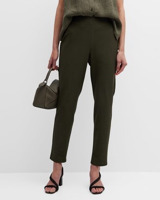 Tapered Crepe Ankle Pants