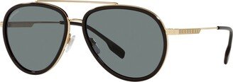 Men's Polarized Sunglasses, BE3125 Oliver - GOLD/POLAR DARK GREY