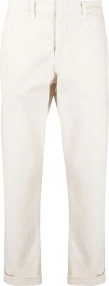 Beige Stretch Cotton Capri Trousers-AA