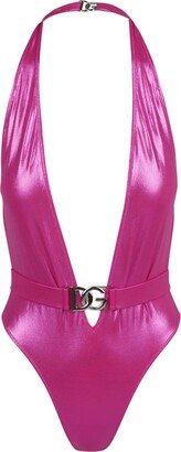 Logo-plaque Glossy-finish Swimsuit-AA